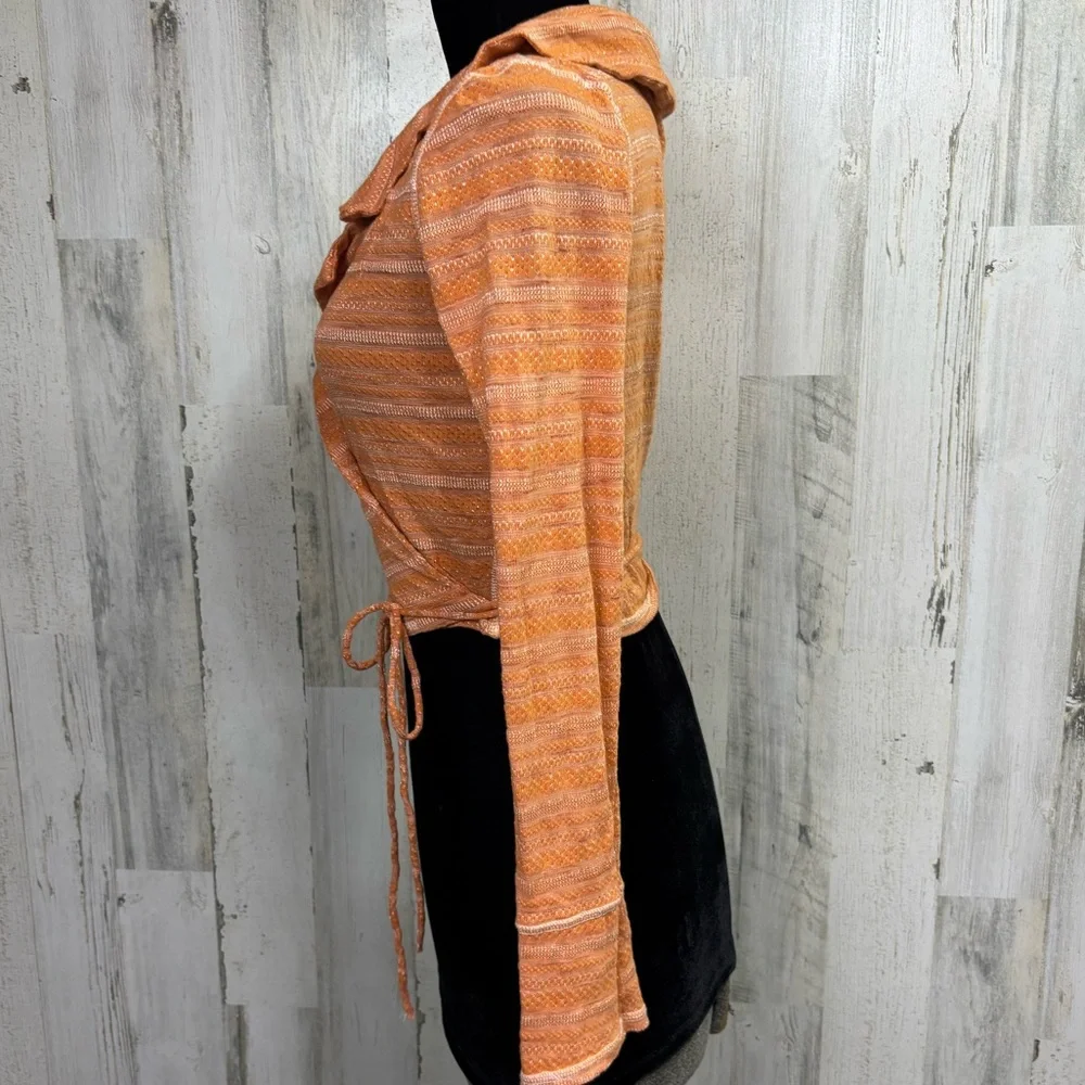 Free People Eloise Boho Orange Wrap Crop Top‎